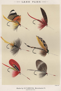 ANTIQUE PRINT OF FISHING FLIES FROM 1892